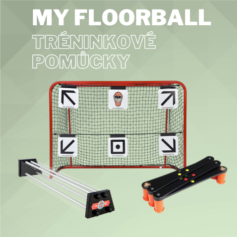 tréninkové pomůcky MY FLOORBALL - nahrávače a další