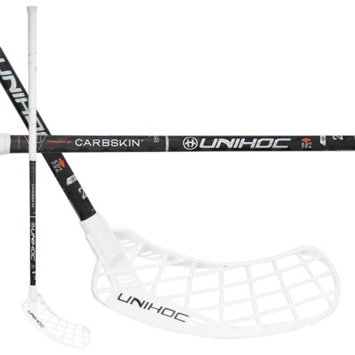 UNIHOC Epic CarbSkin 26 black/white/orange - florbalová hůl