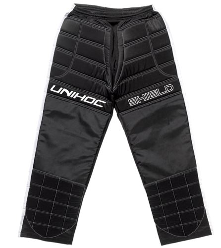 UNIHOC GOALIE PANTS SHIELD black/white senior - Brankářské kalhoty