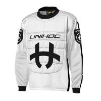 Brankářský florbalový dres UNIHOC GOALIE SWEATER SHIELD white/black