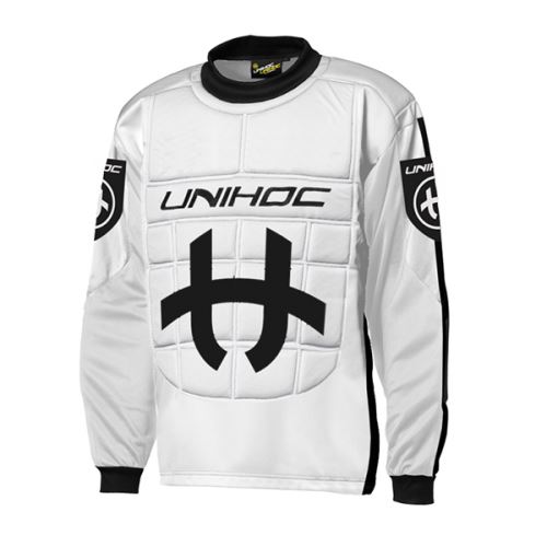 UNIHOC GOALIE SWEATER SHIELD white/black 170cl - Brankářský dres