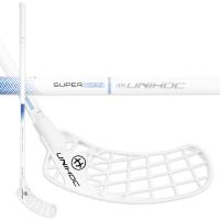 Florbalová hokejka UNIHOC ICONIC SUPERSKIN PRO 26 white/blue 104cm R