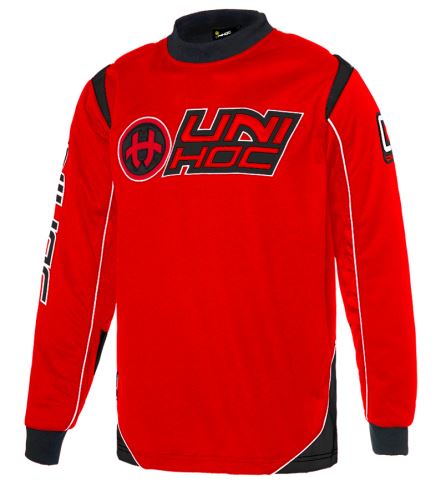 UNIHOC GOALIE SWEATER OPTIMA neon red/black - Brankářský dres